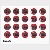 Black Lab Puppy Kerst stickers Tartan (Vel)