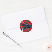 Black Lab Puppy Kerst stickers Tartan (Envelop)