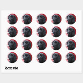 Black Lab Puppy - Labrador - Valentijn Puppy Ronde Sticker (Vel)