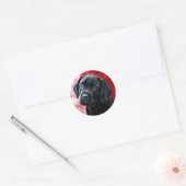 Black Lab Puppy - Labrador - Valentijn Puppy Ronde Sticker (Envelop)