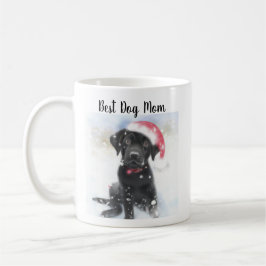 Black Lab Puppy met kerstkerstkerstmanhoed Koffiemok