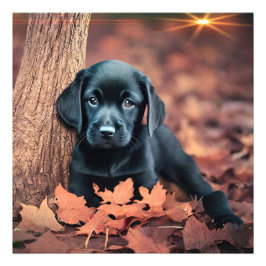 Black Lab Puppy Photo Enlaring Foto Afdruk