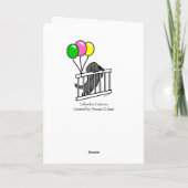 Black Lab Puppy & Puppy Gate 1 Cartoon Birthday Kaart (Achterkant)