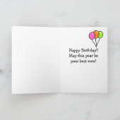 Black Lab Puppy & Puppy Gate 1 Cartoon Birthday Kaart (Binnen)