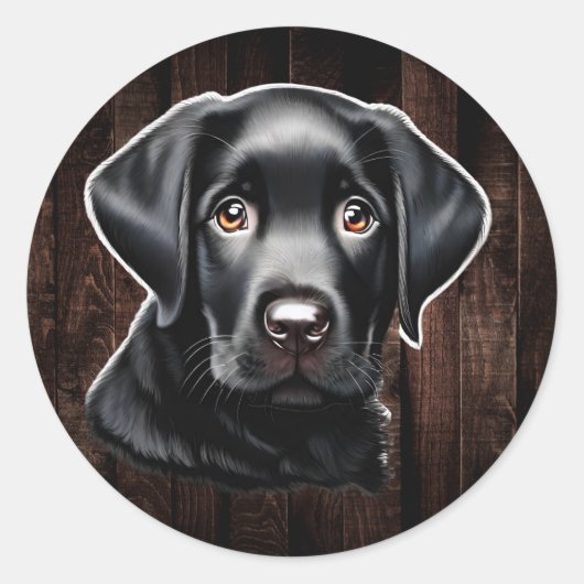 Black Lab Puppy Stickers (Voorkant)