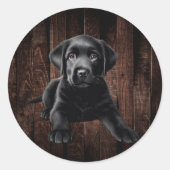 Black Lab Puppy Stickers (Voorkant)