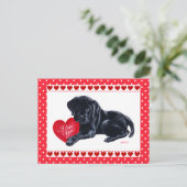 Black Lab Puppy Valentijnsdag-kaart Feestdagenkaart (Staand voorkant)