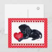 Black Lab Puppy Valentijnsdag-kaart Feestdagenkaart (Voorkant / Achterkant)