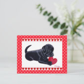 Black Lab Puppy Valentijnsdag-kaart Feestdagenkaart (Staand voorkant)