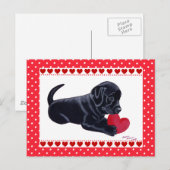 Black Lab Puppy Valentijnsdag-kaart Feestdagenkaart (Voorkant / Achterkant)