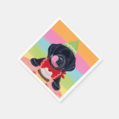 Black Lab Puppy Verjaardag Cupcake Papieren servet (Hoek)