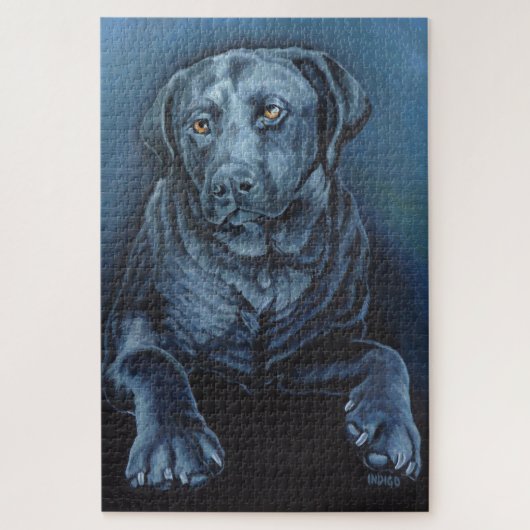 Black Lab Puzzle Personalized Dog Art Puzzles Legpuzzel (Verticaal)