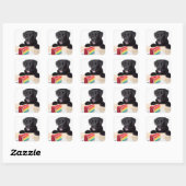 Black Lab Regenboog Cake Hond Verjaardagsfeest Vierkante Sticker (Vel)