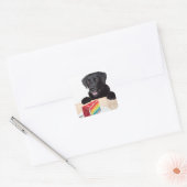 Black Lab Regenboog Cake Hond Verjaardagsfeest Vierkante Sticker (Envelop)