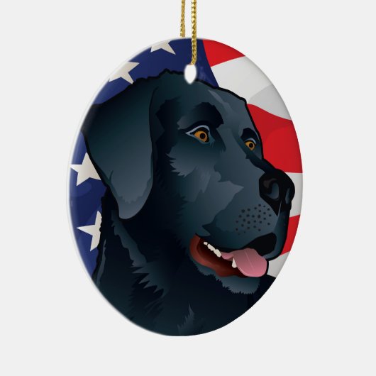 Black Lab Retriever of America Keramisch Ornament (Rechts)