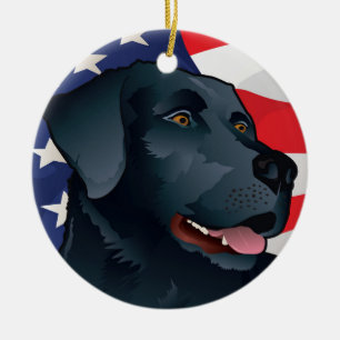 Black Lab Retriever of America Keramisch Ornament