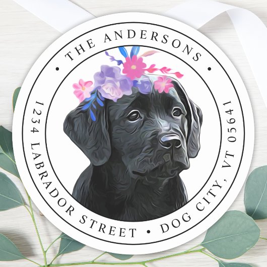 Black Lab Retriever Return Label