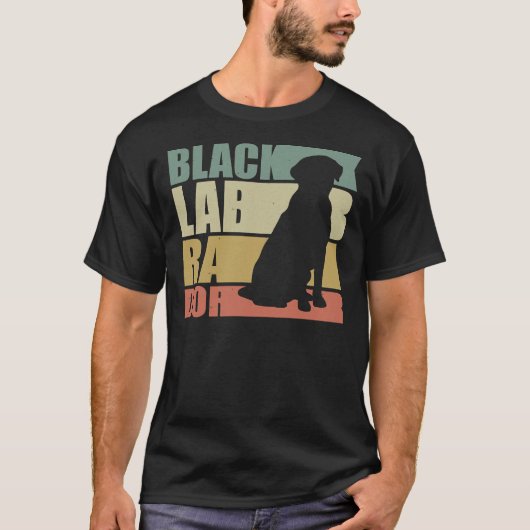 Black Lab Retro Labrador Retriever Hond T-shirt (Voorkant)