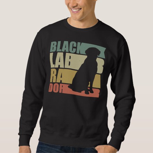 Black Lab Retro Labrador Retriever Hond Trui (Voorkant)