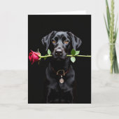 Black Lab Rose Valentine Card Kaart (Voorkant)