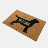 Black Lab Rustic Welcome Dog Retriever Labrador Deurmat (Schuin)