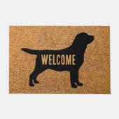 Black Lab Rustic Welcome Dog Retriever Labrador Deurmat (Voorkant)