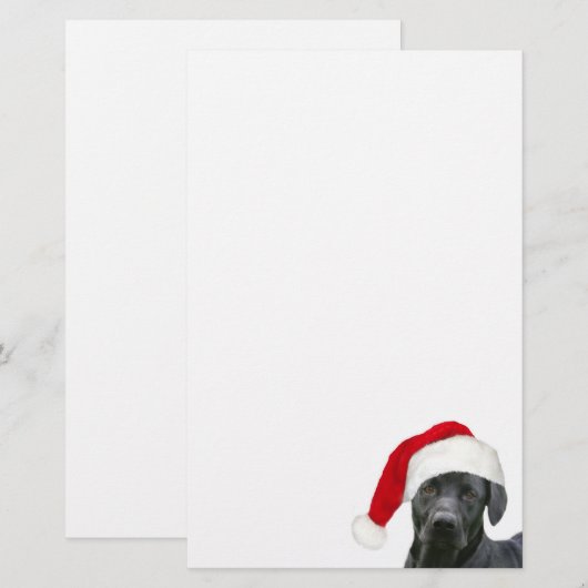 Black lab Santa Briefpapier (Voorkant / Achterkant)