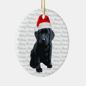 Black Lab Santa Dog - Merry Kerstlabrador Dog Keramisch Ornament (Rechts)