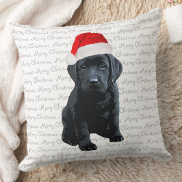 Black Lab Santa Dog Merry Kerstmis - Labrador Dog Kussen