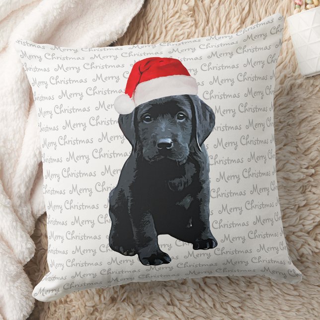 Black Lab Santa Dog Merry Kerstmis - Labrador Dog Kussen (Creator heeft geüpload)