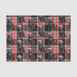 Black Lab Santa Dog tijdens de kerstvakantie Tissuepapier