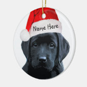Black Lab Santa Kerstsieraad Keramisch Ornament (Links)