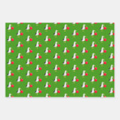 Black Lab Santa Surfplank Zeemeeuw Cadeaupapier Se (Voorkant 2)
