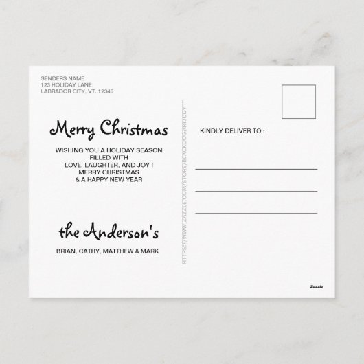 Black Lab Santa - Vrolijk kerstfeest - Labrador Do Feestdagenkaart (Achterkant)