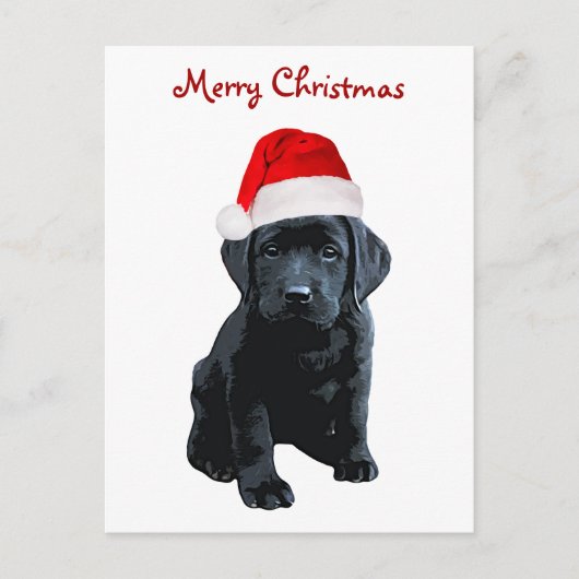 Black Lab Santa - Vrolijk kerstfeest - Labrador Do Feestdagenkaart (Voorkant)