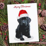 Black Lab Santa - Vrolijk kerstfeest - Labrador Do Feestdagenkaart<br><div class="desc">Stuur kerstgroeten met dit schattige Merry Christmas Black Labrador Santa Dog Briefkaart. Terug: Vrolijk kerstfeest ~ Moge uw vakantieseizoen gevuld zijn met liefde, gelach en vreugde. Vrolijk Kerstfeest & Gelukkig Nieuwjaar. Personaliseer met uw familienaam en de namen van familieleden. Deze zwarte labrador kerstkaart zal een favoriet zijn onder labrador liefhebbers....</div>