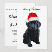 Black Lab Santa - Vrolijk kerstfeest - Santa Dog Kaart (Voorkant / Achterkant)