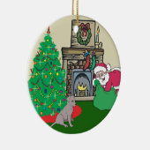 Black Lab Santas Gift Keramisch Ornament (Rechts)