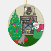 Black Lab Santas Gift Keramisch Ornament (Links)