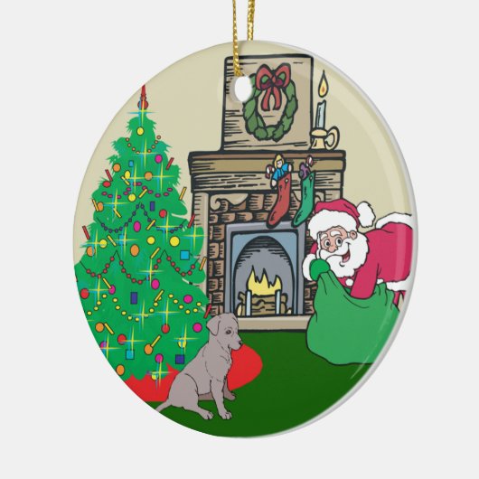 Black Lab Santas Gift Keramisch Ornament (Links)
