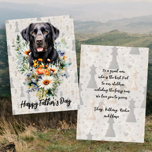 Black Lab Schaakspeler Vaderdag Kaart