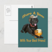Black Lab Shares A Beer Briefkaart (Voorkant / Achterkant)