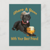 Black Lab Shares A Beer Briefkaart (Voorkant)