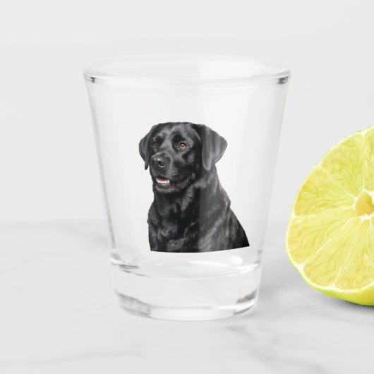 Black Lab Shot Glass Glas (Voorkant)