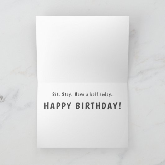 Black Lab "Sit. Blijf. Een bal hebben." Kaart (Binnen)
