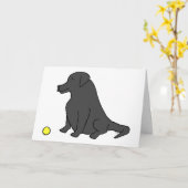 Black Lab "Sit. Blijf. Een bal hebben." Kaart (Gele Bloem)