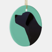 Black Lab Sjablonen gereed voor aanpassing Keramisch Ornament (Rechts)