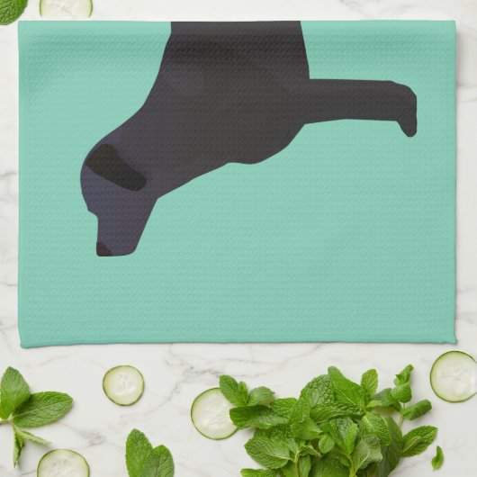 Black Lab Sjablonen gereed voor aanpassing Theedoek (Gevouwen)