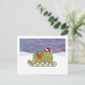 Black Lab Sleigh Christmas Feestdagenkaart (Staand voorkant)