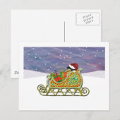 Black Lab Sleigh Christmas Feestdagenkaart (Voorkant / Achterkant)